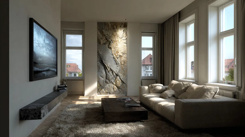 Custom wall cladding as handmade rock wall – design Artistic Rock Wall (visualization)