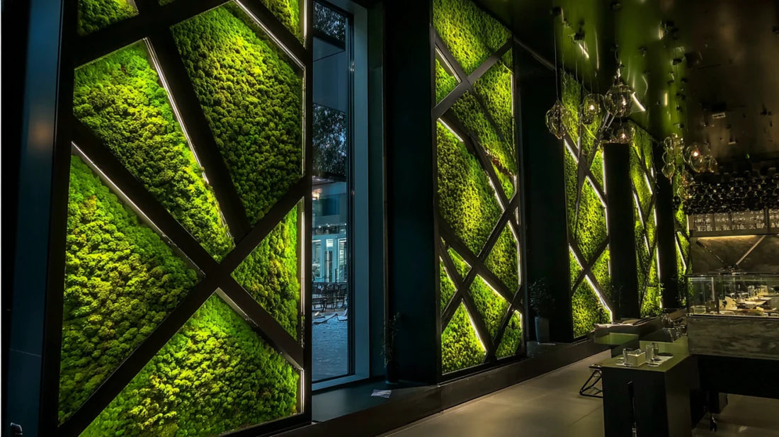Retail store design with a moss nature wall – design Moss Wall Interior (visualization)