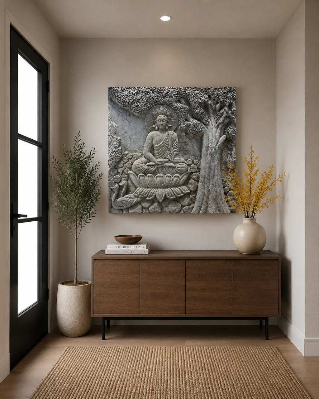 Buddha Stone Relief Wall Art