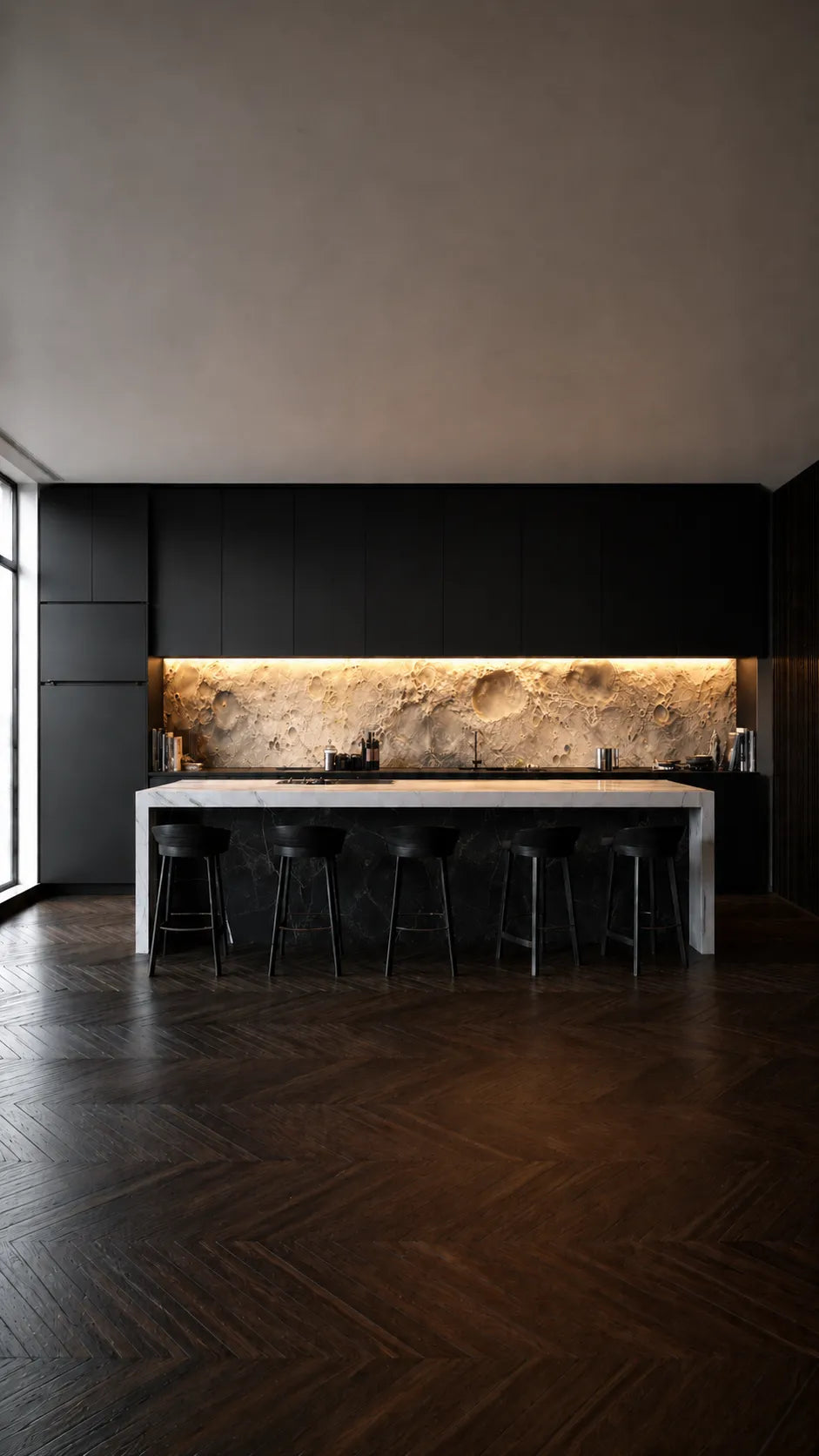Moon Surface Kitchen Backsplash