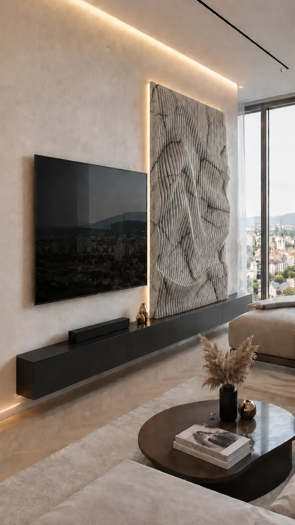 Parametric Stone Wave Wall Panel