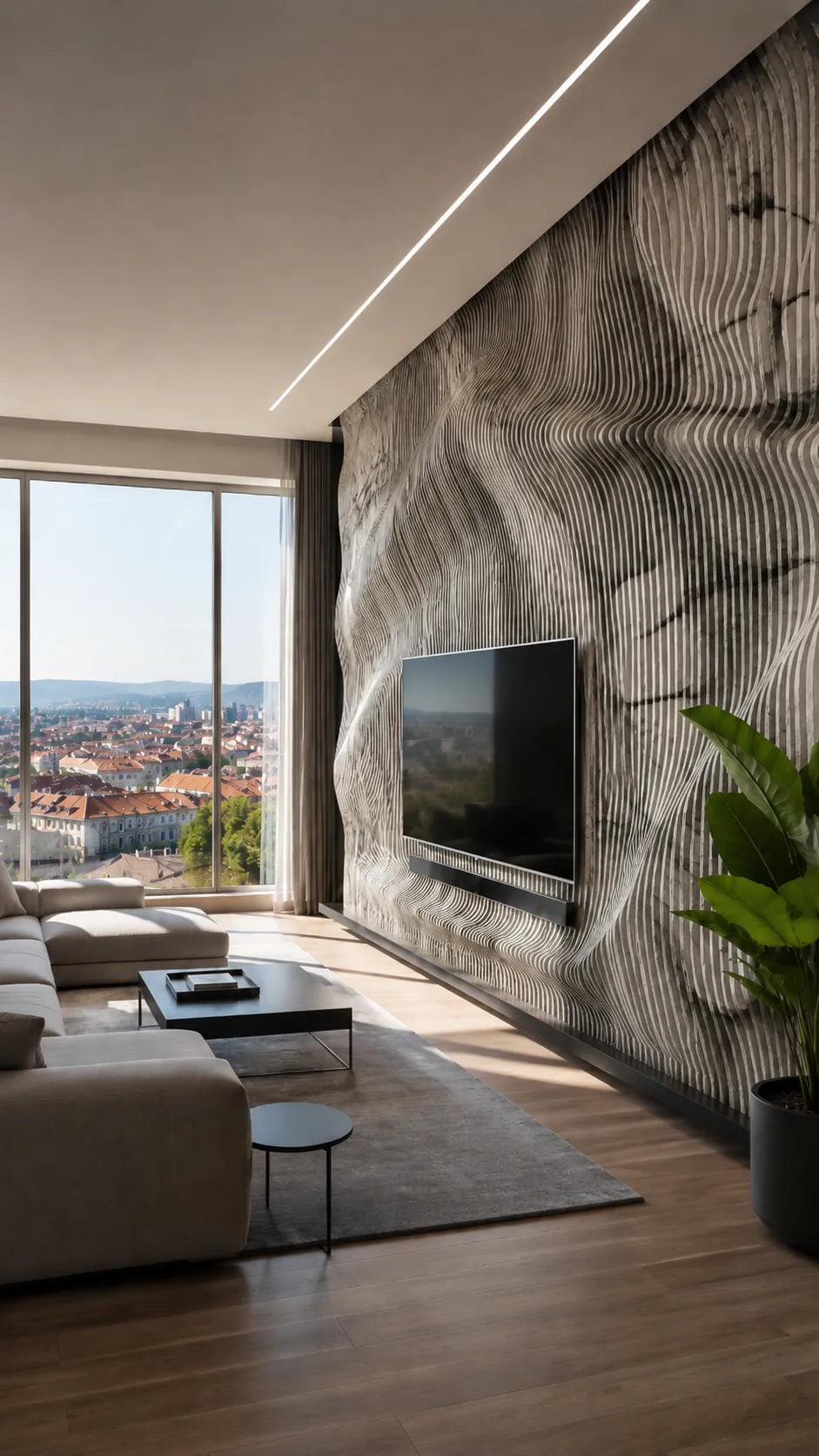 Parametric Stone TV Wall Panel