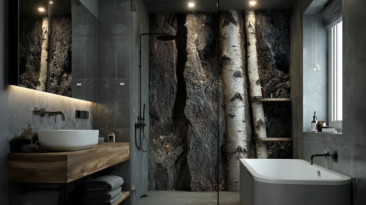 Birch Rock Shower Wall