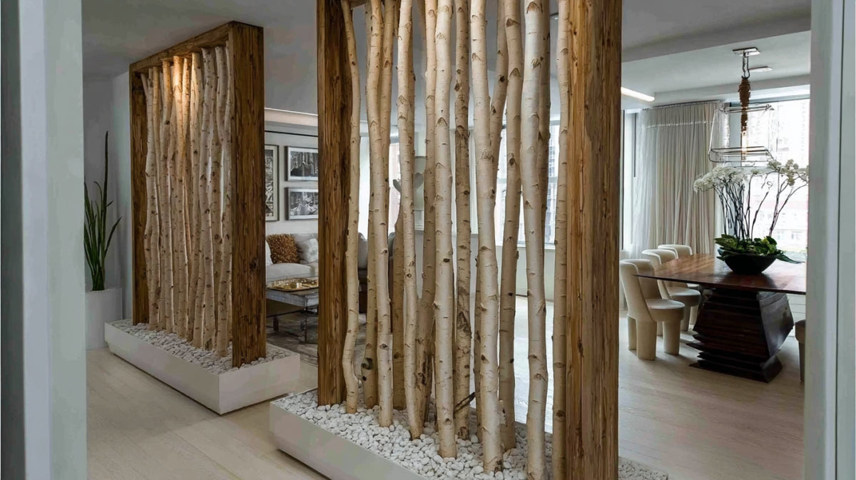 Birch Segment Dining Room Partition