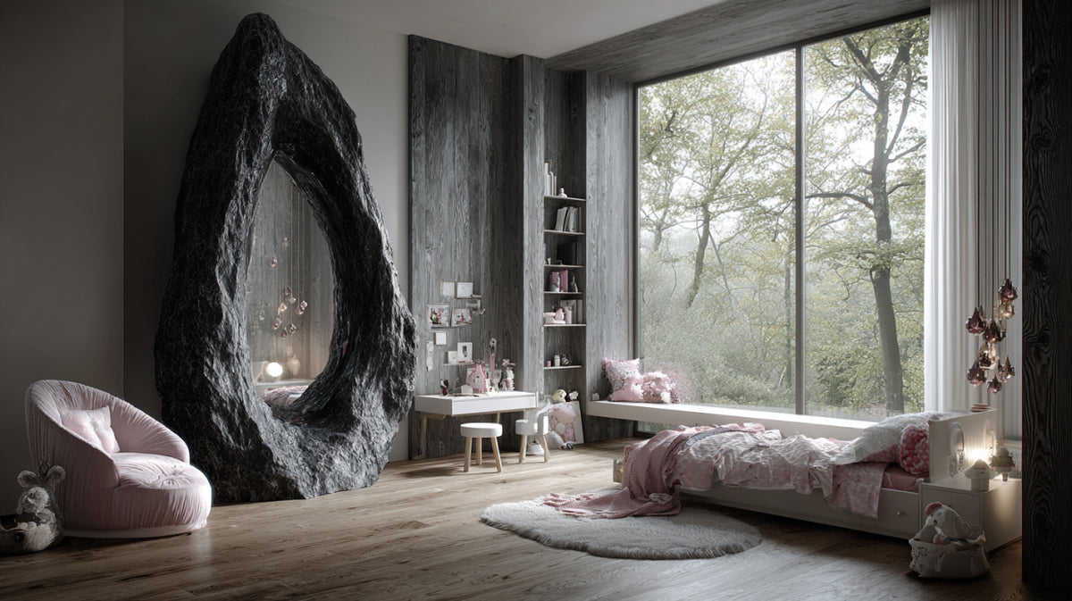 Black Rock Mirror Wall Decoration