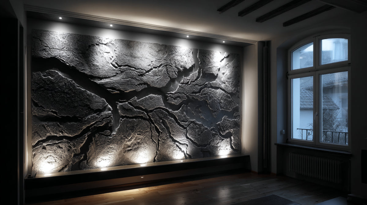 Black Tree Rock Wall