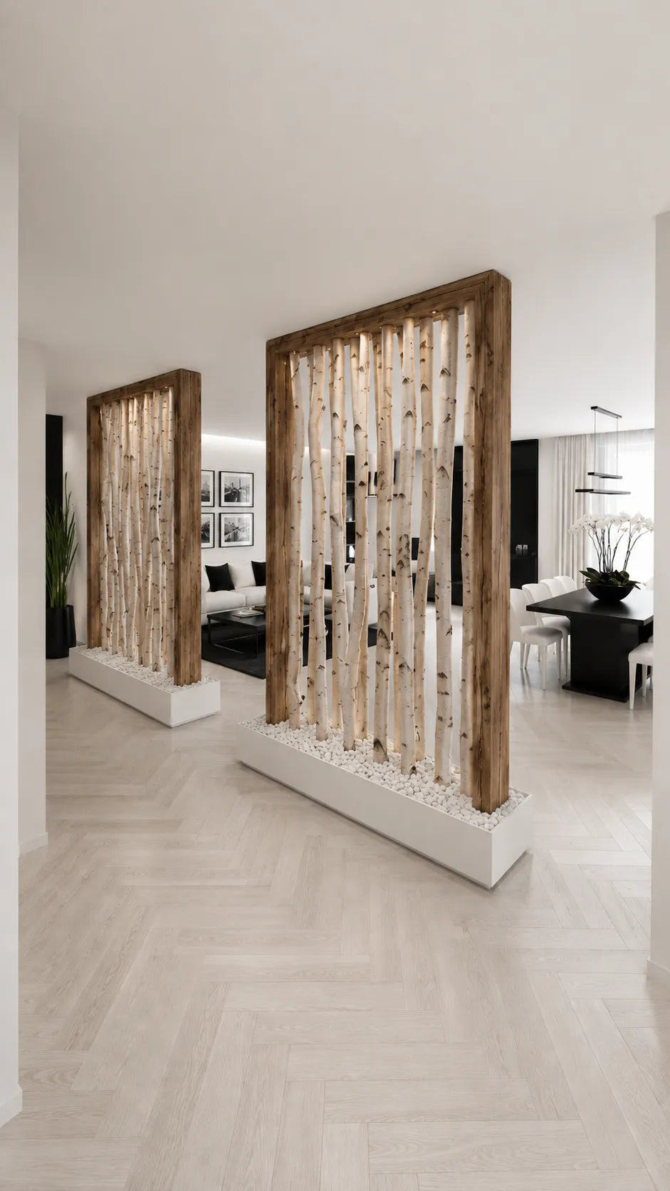 Framed Birch Room Divider
