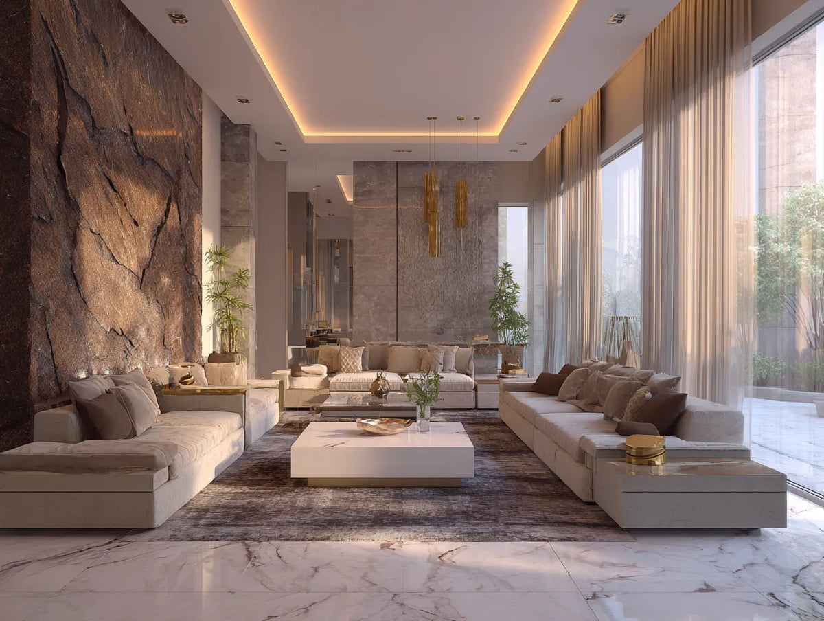 Brown Slate Rock Wall