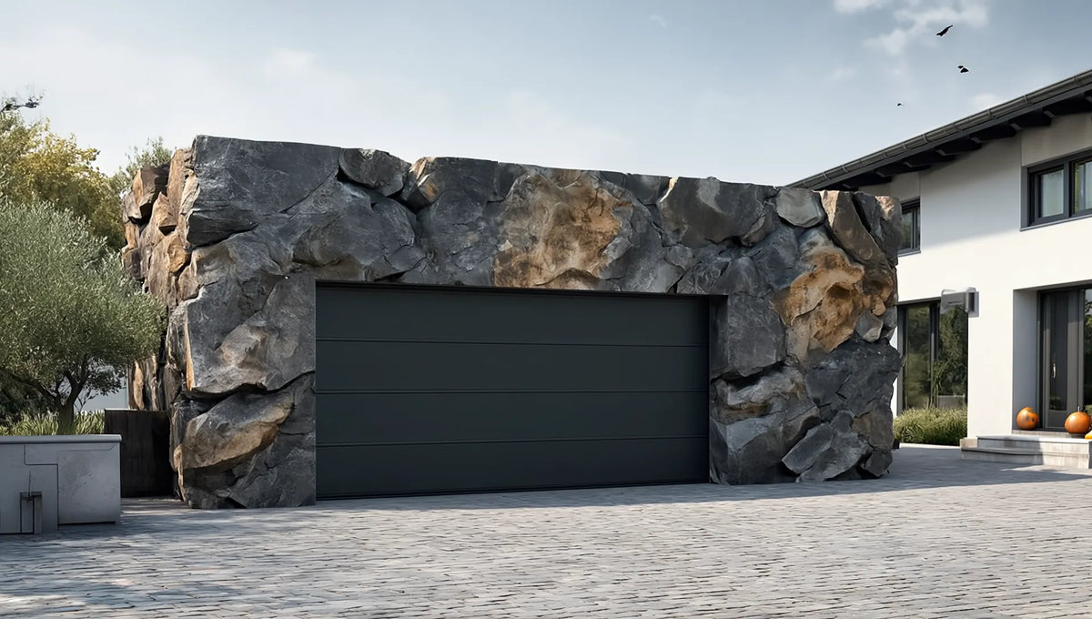 Rivestimento garage in roccia canyon scuro
