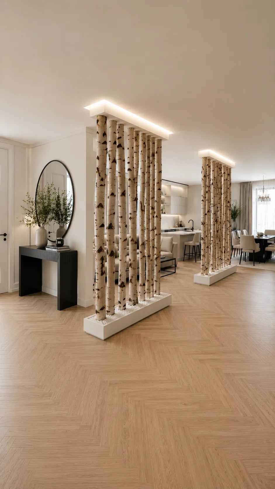 Freestanding Birch Room Divider