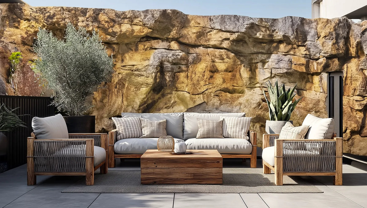 Mur de jardin en pierre du désert