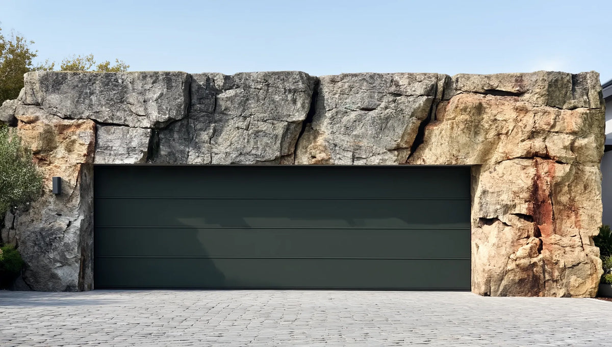 Revêtement de garage en roche gris-brun