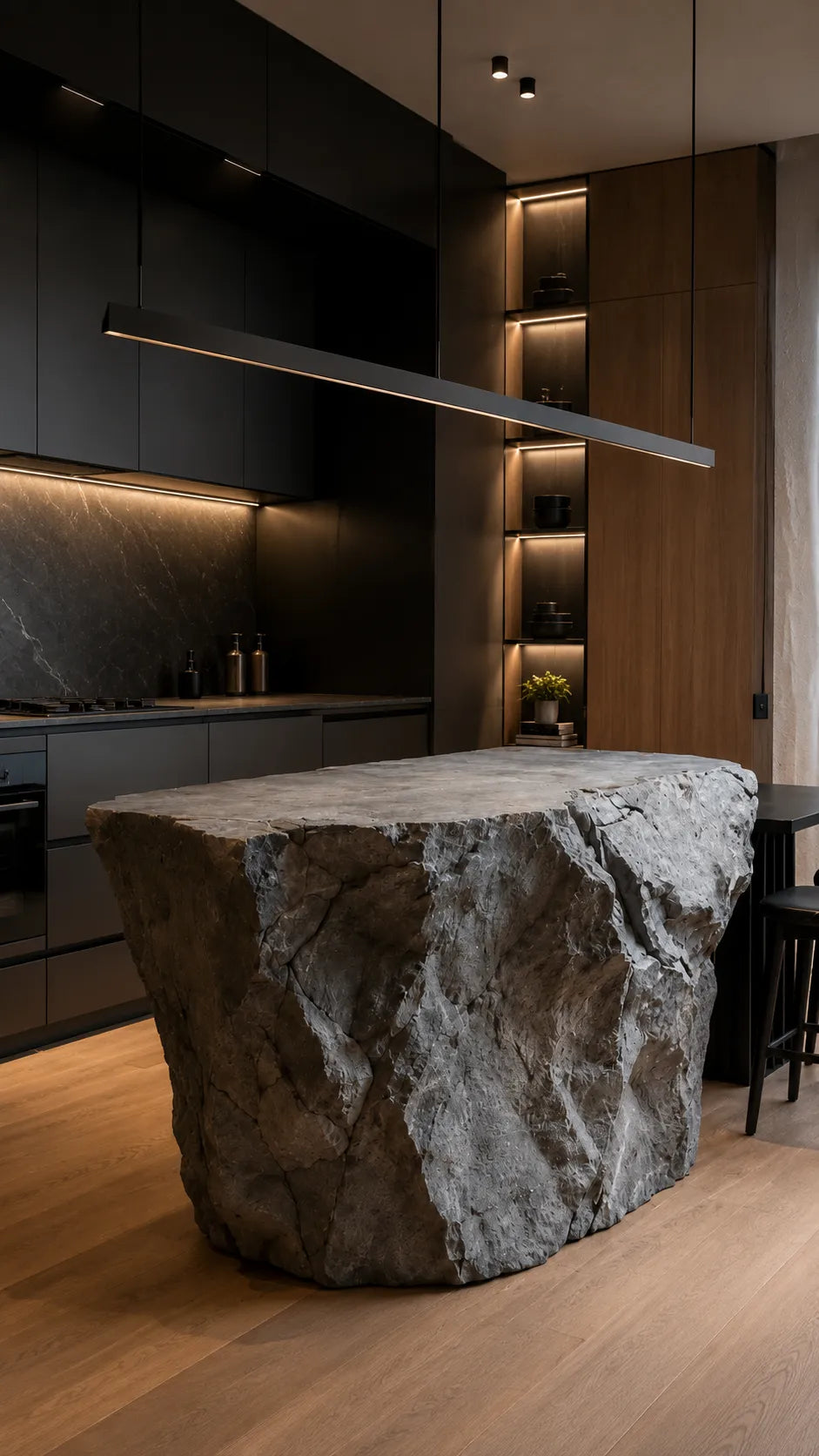 Natural Boulder Kitchen Island