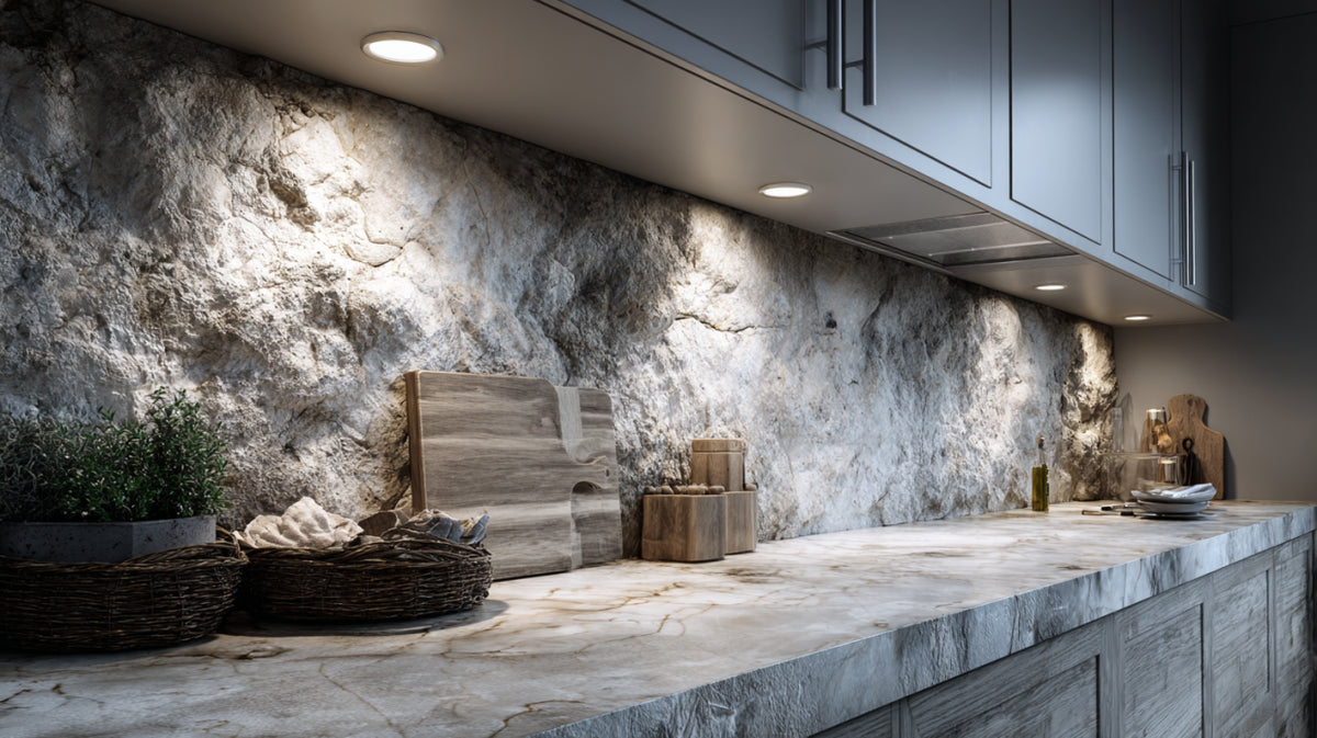 Rivestimento cucina in pietra calcarea