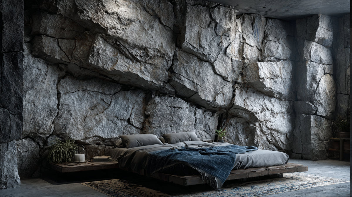 Mur de chambre en roche massive
