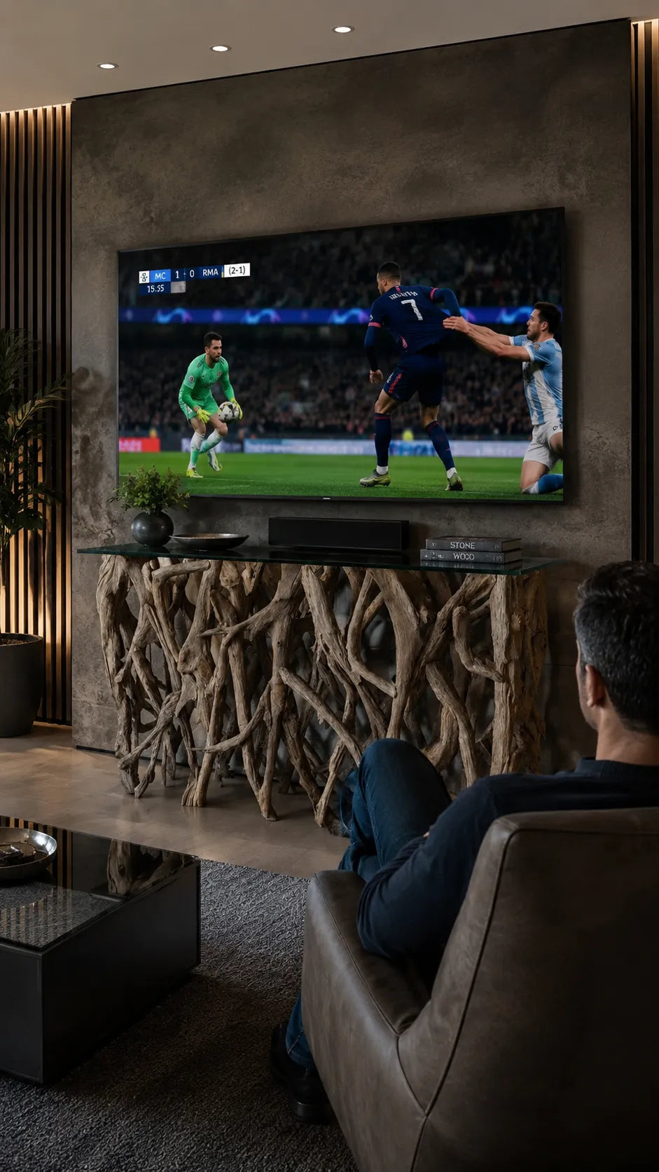 Driftwood Root TV Console