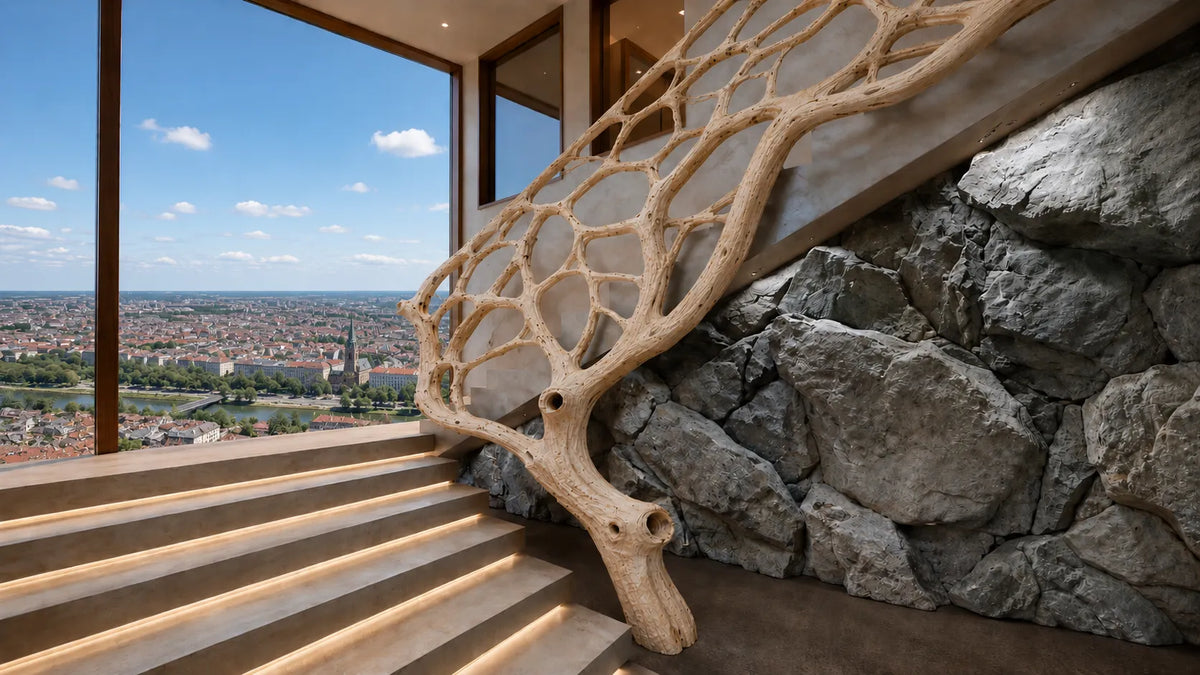 Escalera con arte natural