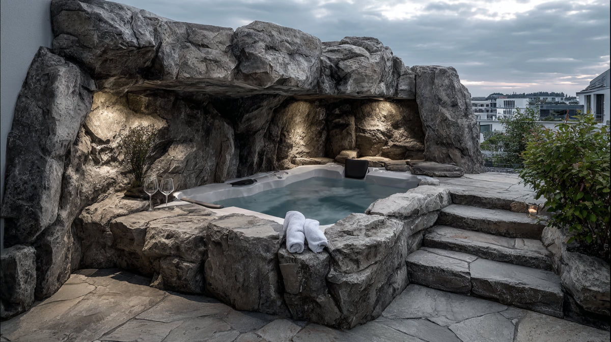 Spa exterior efecto acantilado