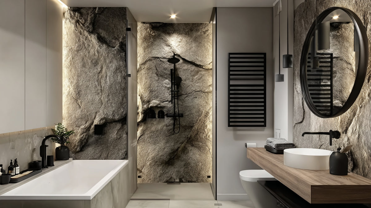 Soft Sandstone Bathroom Wall