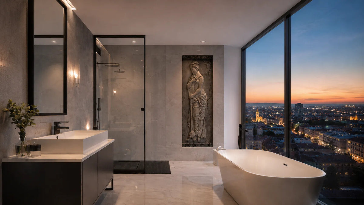 Arte escultórico en piedra Mujeres bañándose