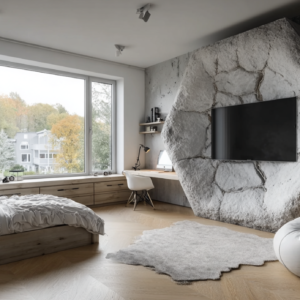 3D Football Rock Tv Wall