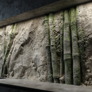 Bamboo Logs Kitchen Backsplash