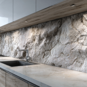 Beige Limestone Kitchen Backsplash Wall