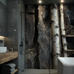 Birch Rock Shower Wall