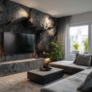 Black Cave Rock Tv Wall
