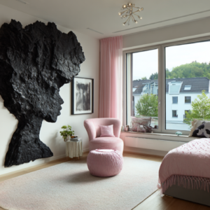 Black Feminine Rock Wall Decoration