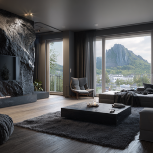 Black Massive Rock Tv Wall