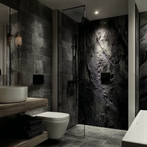 Black Slate Bathroom Wall