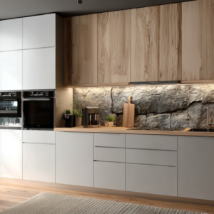 Cracked Rock Texture Kitchen Backsplash Wall