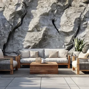 Cracked Stone Garden Wall