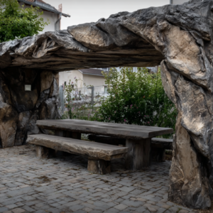 Garden Dark Rock Pergola