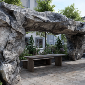 Garden Grey Rock Pergola