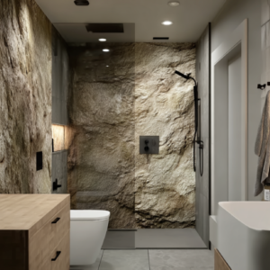 Golden Ambient Bathroom Wall