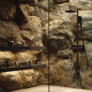 Golden Cave Shower Wall