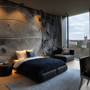 Lunar Rocky Basketball Bedroom Wall