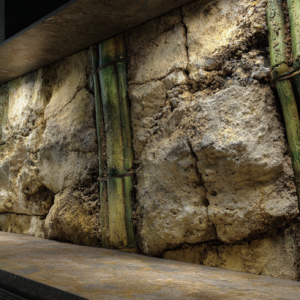 Massive Bamboo Logs Kitchen Backsplash