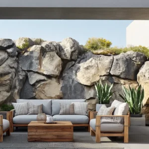 Masivni kameni baštenski zid