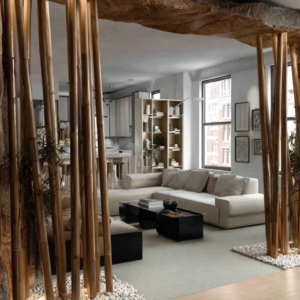 Rock Bamboo Dining Room Gate