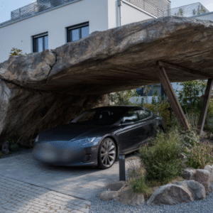 Kameno-drveni nadstrešnica za automobile