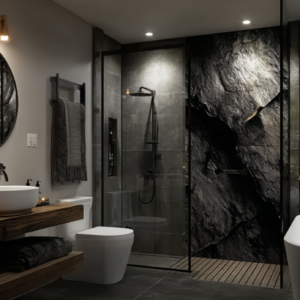 Volcano Stone Bathroom Wall
