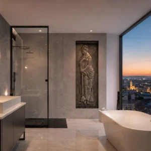 Women Bathing Sculptural Stone Art